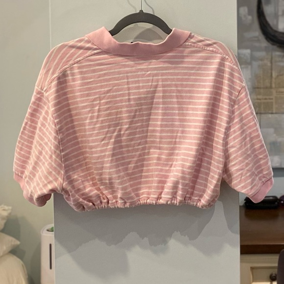 Ralph Lauren Polo rework! Pink/white crop top - Picture 2 of 3